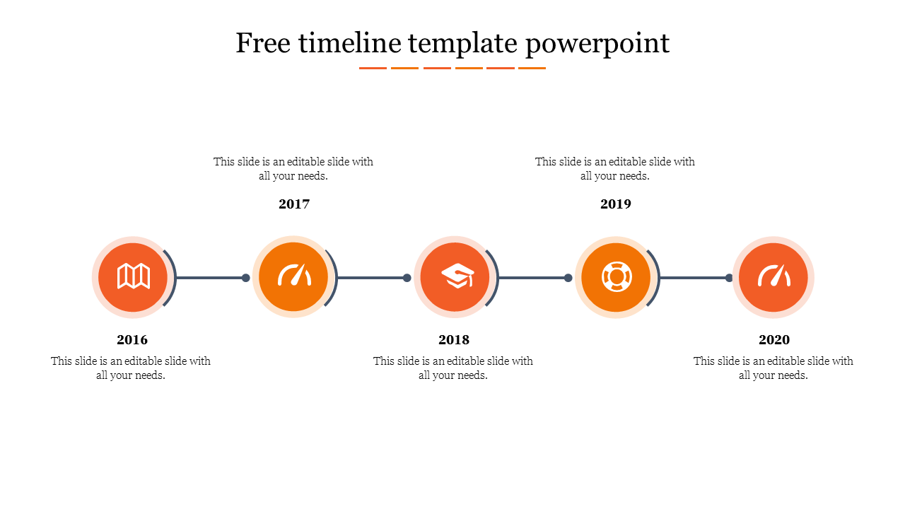 free timeline template powerpoint 2010-Orange